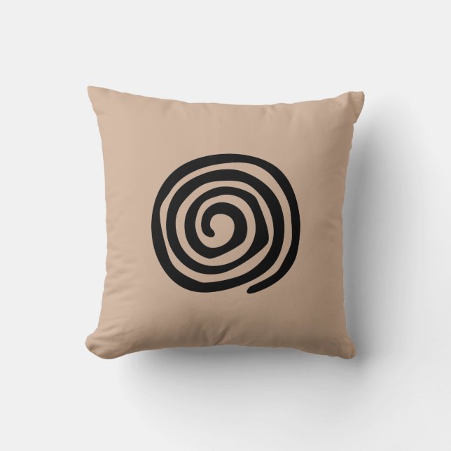 Spiral petroglyph Aztec primitive tribal art Cushion (Front)