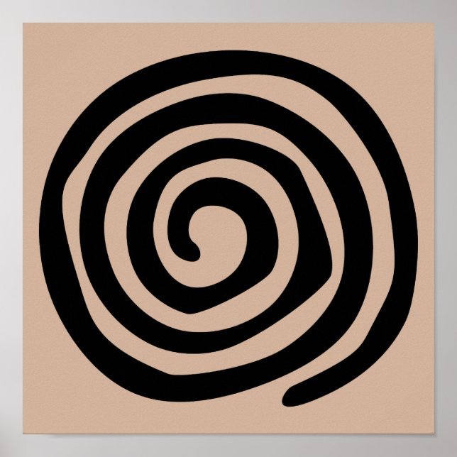 Spiral petroglyph tribal ancient folk art poster (Front)