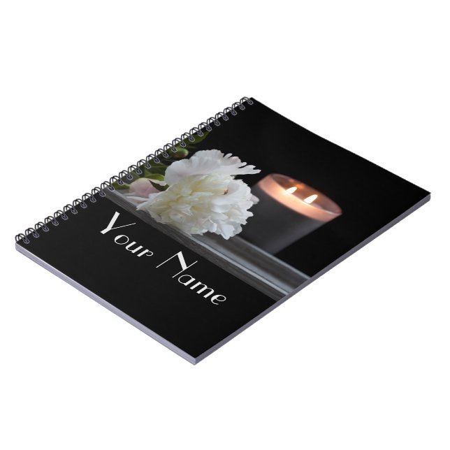 Spiral Photo Notebook Peony and a Candle (Left Side)