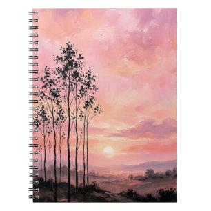 Spiral Photo Notebook – Pink Sunset Landscape 