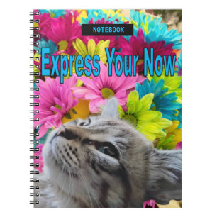 Spiral Photo Notebook Ragdoll Cat Flowers