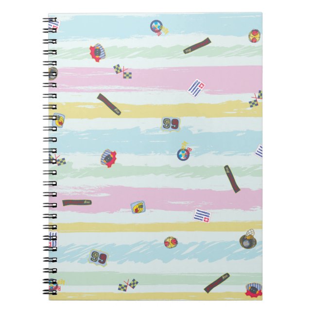Spiral Photo Notebook – Sports & Stripes Pastel  (Front)