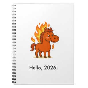 Spiral Photo Notebook with a red horse