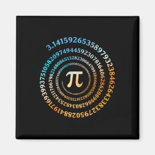 Spiral Pi Day Retro Pi Number 3.14 Symbol Pi Day M Magnet