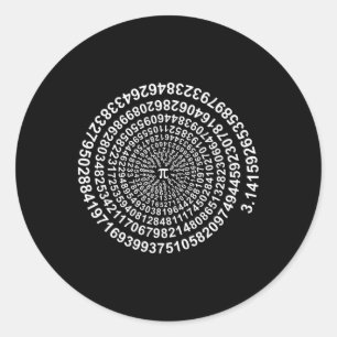 Spiral Pi Math Shirt Classic Round Sticker
