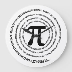 Spiral Pi Symbol Design Large Clock