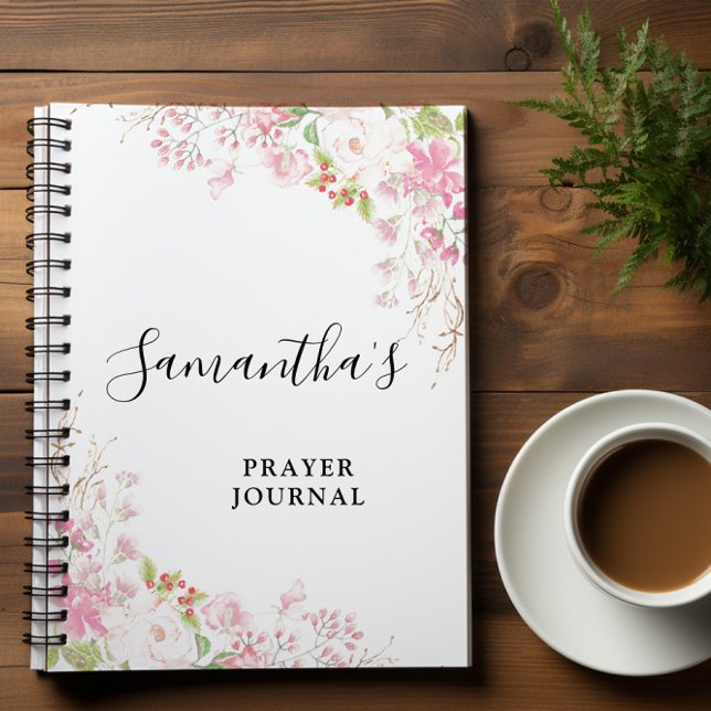 Spiral Pink Floral  Bible Verse Journal Notebook (Creator Uploaded)
