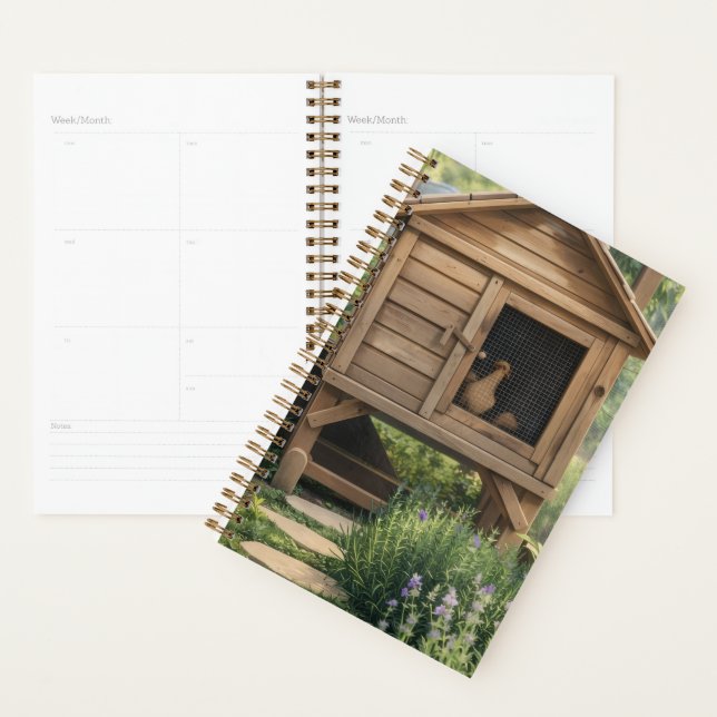 Spiral Planner Chickens in the Coop  (Display)