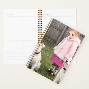 Spiral Planner - Girl w Two Dogs