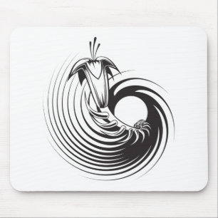 Spiral Plant Tattoo Design Mouse Pad
