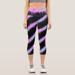 Spiral Purple Glitter Drips Black Leggiings Capri Leggings<br><div class="desc">Custom Colour - Spiral Purple Pink Neon Glitter Sparkle Drips Black Leggings - Add Your Unique Text - Make Your Special Gift - Resize and move or remove and add text / elements with customisation tool. Design by MIGNED. Please see my other projects. You can also transfer this designs to...</div>