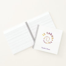 Spiral Quote Teacher Notebook-Personalized 