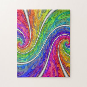 Spiral Rainbow Beautiful Difficult Design Jigsaw Puzzle