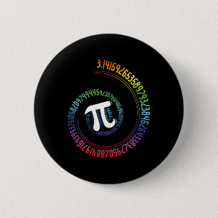 Spiral Rainbow Nerd Math Geek Mathematician Pi Day 6 Cm Round Badge
