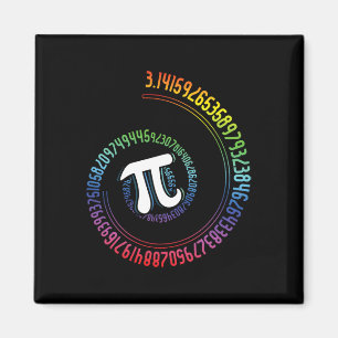 Spiral Rainbow Nerd Math Geek Mathematician Pi Day Magnet