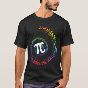 Spiral Rainbow Nerd Math Geek Mathematician Pi Day T-Shirt