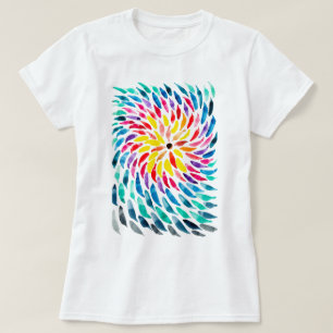 Spiral rainbow watercolor abstract T-Shirt