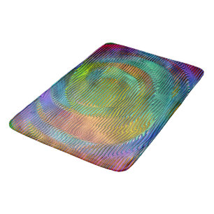 Spiral Rainbow with relief and messy stripes Bath Mat
