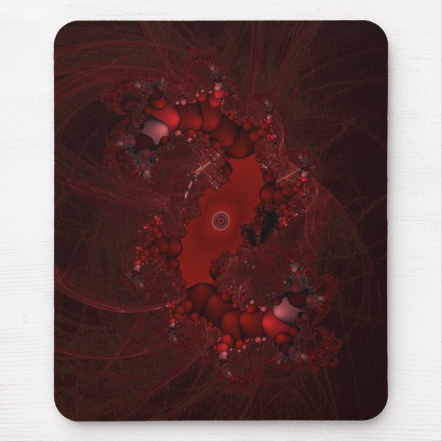 spiral Red fractal Mouse Pad (Front)
