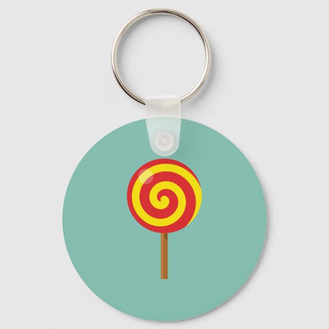 Spiral Red Yellow Lollipop Key Ring (Front)