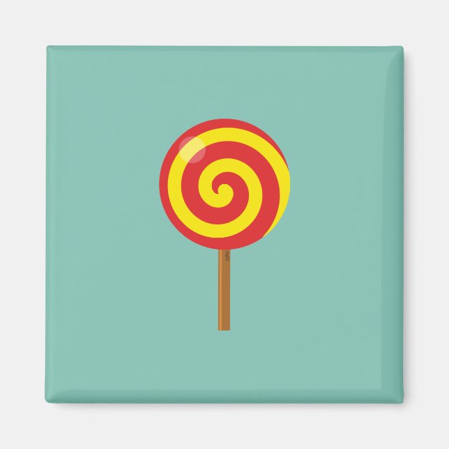 Spiral Red Yellow Lollipop Magnet (Front)