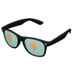 Spiral Red Yellow Lollipop Retro Sunglasses