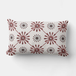 Spiral Retro Flowers Choose Your Background Colour Lumbar Cushion