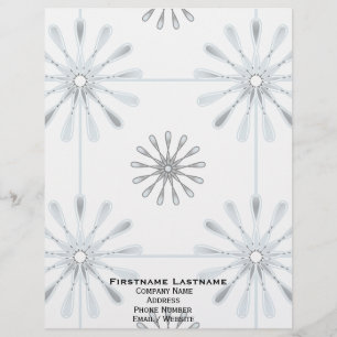 Spiral Retro Flowers Choose Your Background Colour Personalized Letterhead