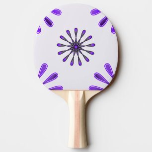 Spiral Retro Flowers Choose Your Background Colour Ping Pong Paddle