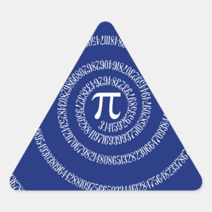 Spiral Rings for Pi on Navy Blue Triangle Sticker