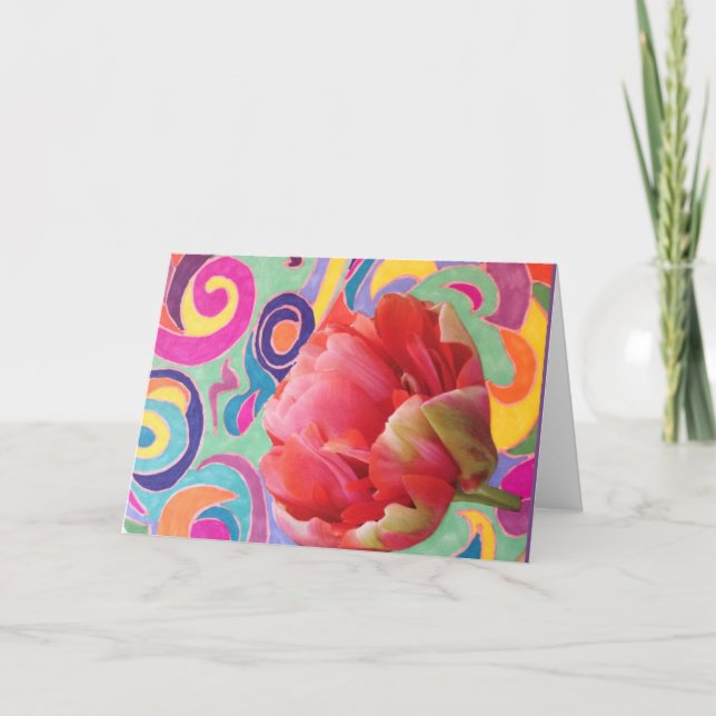 Spiral Rose Greeting Card (Front)