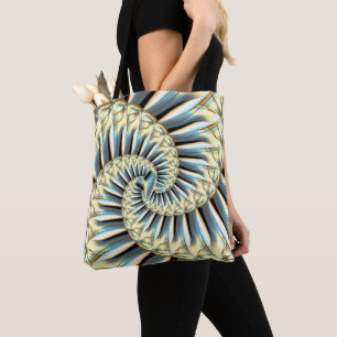 Spiral rustic sepia-toned pointed shapes thr tote bag