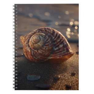 Spiral Seashell Golden Sand Notebook