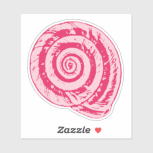Spiral Seashell in Coral Pink & Fuchsia