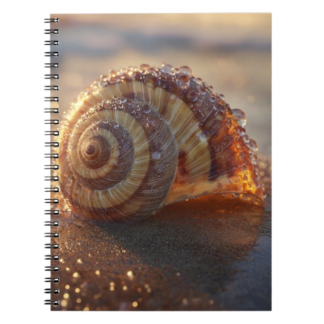 Spiral Seashell Morning Light Notebook (Front)