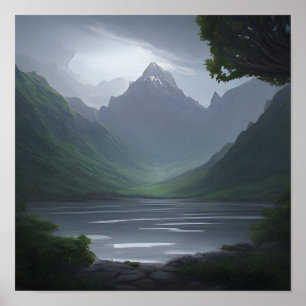 Spiral Shape Mountain Poster