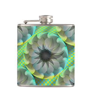 Spiral Shark by Kenneth Yoncich Hip Flask