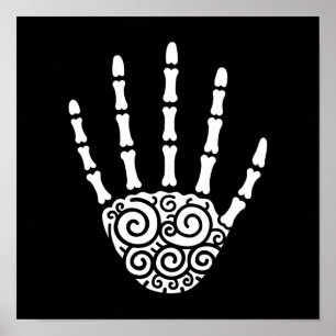 Spiral Skeleton Hand Poster