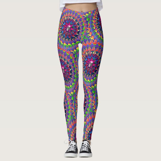 Spiral Skulls Leggings (Front)