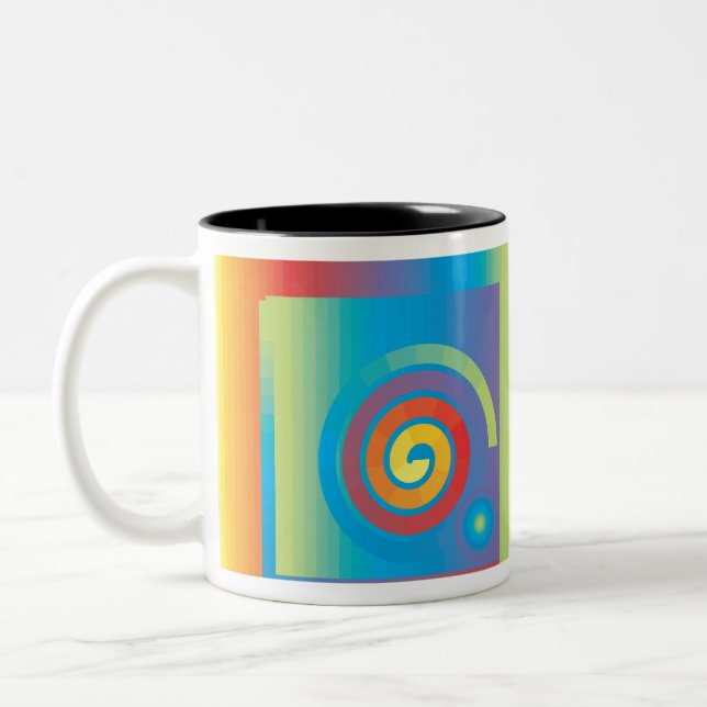 SPIRAL SQUARE Two-Tone COFFEE MUG (Left)