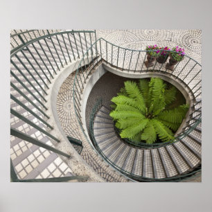 Spiral staircase at the Embarcadero Centre Poster