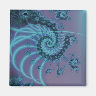 Spiral Staircase | Blue and Pink Fractal Art Magnet