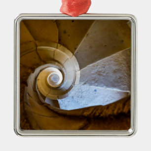 Spiral Staircase Going Down Metal Ornament