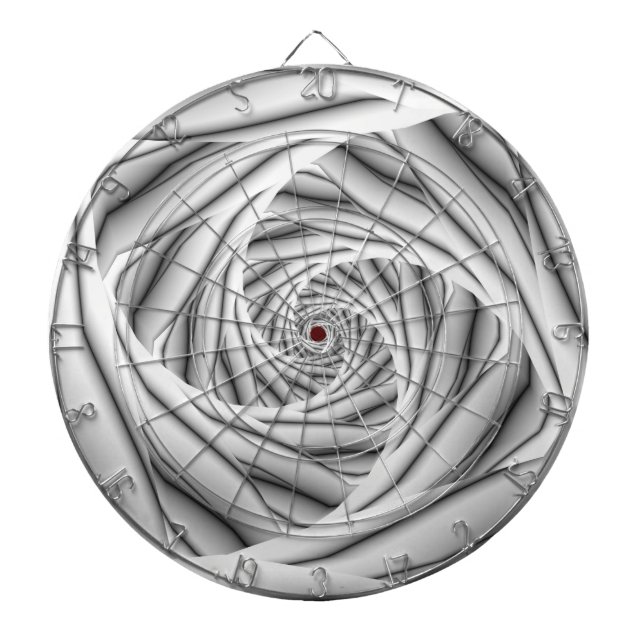Spiral Steps in Black and White Dartboard (Front)