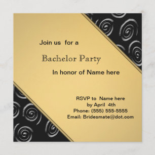 Spiral swirl bachelor party invitations