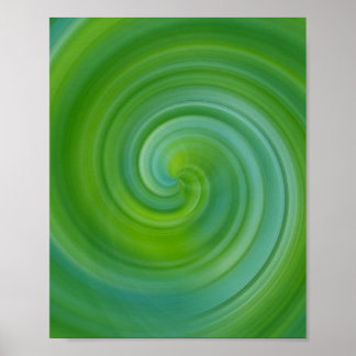 Spiral Swirl - Green Poster