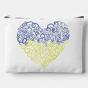 Spiral swirls mehandi heart Ukrainian flag colours Accessory Pouch