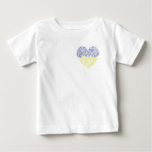 Spiral swirls mehandi heart Ukrainian flag colours Baby T-Shirt