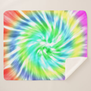 Spiral Tie Dye Pattern Sherpa Fleece Blanket