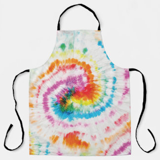 Spiral tie-dye, rainbow swirl pattern apron